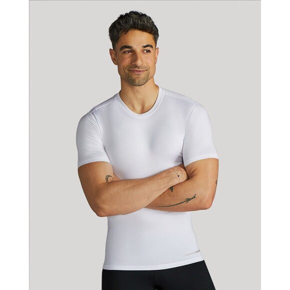 Tommie Copper Men Small Performance Cool Stretch T-Shirt V-Neck White NEW - Picture 1 of 6